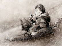 Blick in die Ferne – Aquarell auf ARCHES Aquarellpapier