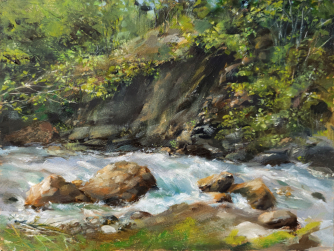 Im Oytal bei Oberstdorf im Allgäu – Plein-Air-Malerei, Öl auf Leinwand