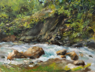 Im Oytal bei Oberstdorf im Allgäu – Plein-Air-Malerei, Öl auf Leinwand