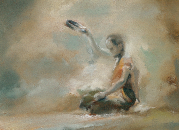 Ein buddhistischer Mönch – Ölfarbe auf Künstlerkarton