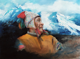 Heiliges Land der Inkas – Aquarell auf ARCHES Aquarellpapier